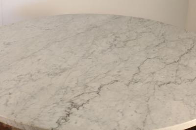 Charles and Ray Eames Segmented Base and Marble Top Round Dining Table by Eames for Knoll