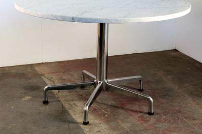 Charles and Ray Eames Segmented Base and Marble Top Round Dining Table by Eames for Knoll