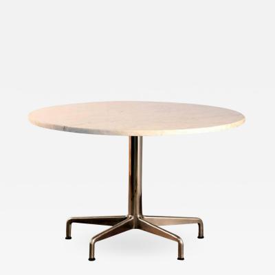 Charles and Ray Eames Segmented Base and Marble Top Round Dining Table by Eames for Knoll