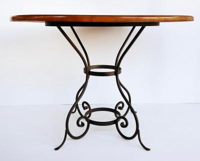 Charleston Forge Charleston Forge Wood Dining Center Table Wrought Iron Base