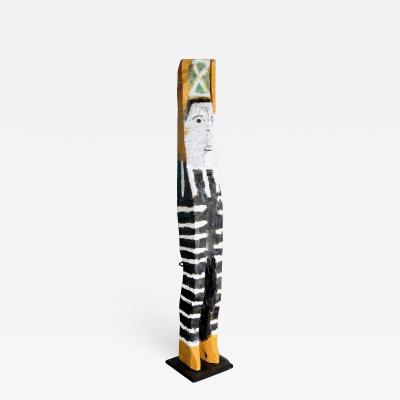 Charlie Willeto Standing Figure Charlie Willetto Navajo Folk Art wood black white green orange