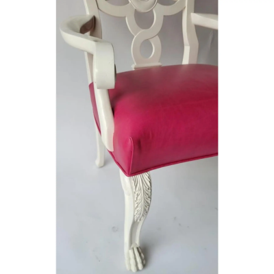 Charlotte Moss Hollywood Regency Pink Leather Arm Chair