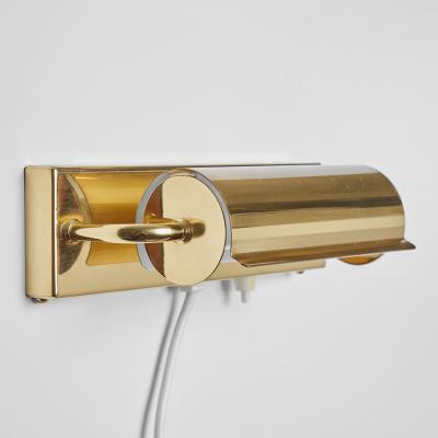 Charlotte Perriand 1960s Scandinavian Brass Rotating Wall Lamp in the Style of Charlotte Perriand