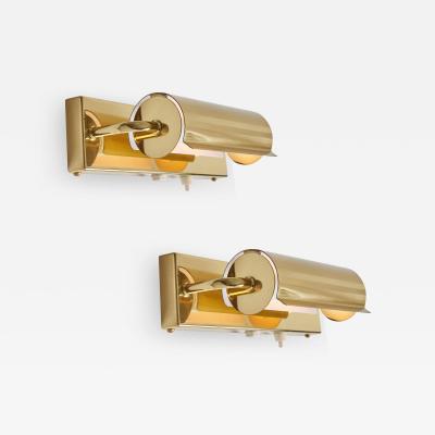 Charlotte Perriand 1960s Scandinavian Brass Rotating Wall Lamp in the Style of Charlotte Perriand
