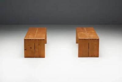 Charlotte Perriand Benches by Charlotte Perriand for Les Arcs France 1960s