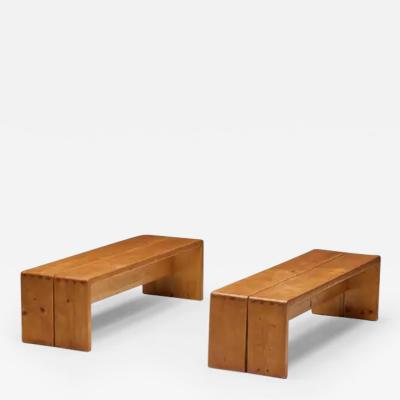 Charlotte Perriand Benches by Charlotte Perriand for Les Arcs France 1960s