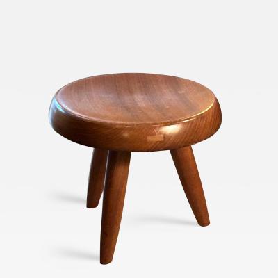 Charlotte Perriand Blond mahogany stool by Charlotte Perriand