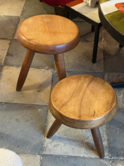 Charlotte Perriand Blond mahogany stool by Charlotte Perriand