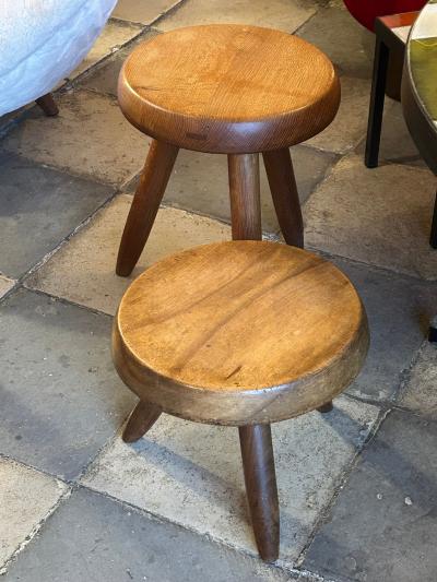 Charlotte Perriand Blond mahogany stool by Charlotte Perriand