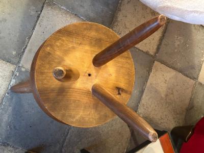 Charlotte Perriand Blond mahogany stool by Charlotte Perriand