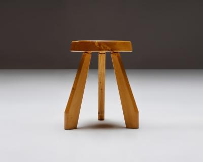 Charlotte Perriand Blonde Pine Sandoz Stool by Charlotte Perriand France c 1963