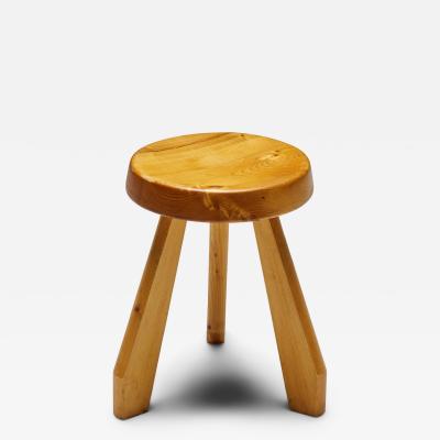 Charlotte Perriand Blonde Pine Sandoz Stool by Charlotte Perriand France c 1963