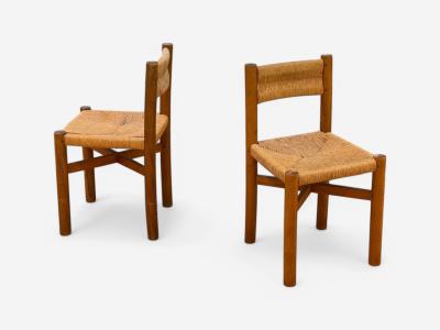 Charlotte Perriand Charlotte Perriand French Mid Century Early Straw Back Meribel Chairs c 1946