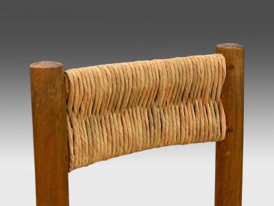 Charlotte Perriand Charlotte Perriand French Mid Century Early Straw Back Meribel Chairs c 1946