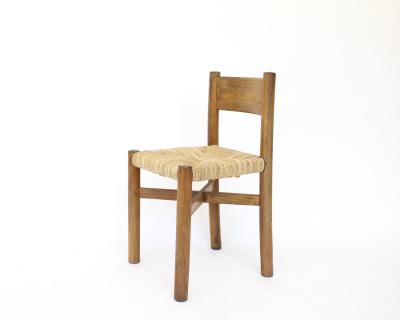 Charlotte Perriand Charlotte Perriand Meribel Oak and Rush Dining Chair Les Arcs