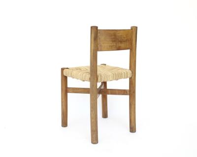 Charlotte Perriand Charlotte Perriand Meribel Oak and Rush Dining Chair Les Arcs