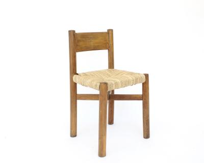 Charlotte Perriand Charlotte Perriand Meribel Oak and Rush Dining Chair Les Arcs