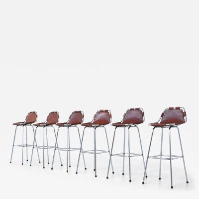 Charlotte Perriand Charlotte Perriand bar stools in leather Les Arcs Ski Resort France 1960