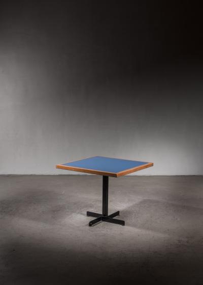 Charlotte Perriand Charlotte Perriand blue laminate and pine Cafe Table Les Arcs France 1960s