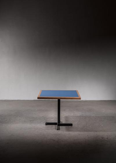 Charlotte Perriand Charlotte Perriand blue laminate and pine Cafe Table Les Arcs France 1960s