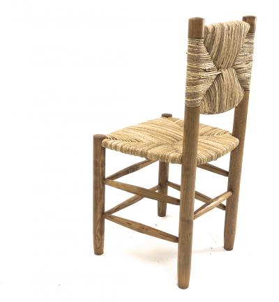 Charlotte Perriand Charlotte Perriand genuine set of 4 Bauche chairs in ash tree and rush