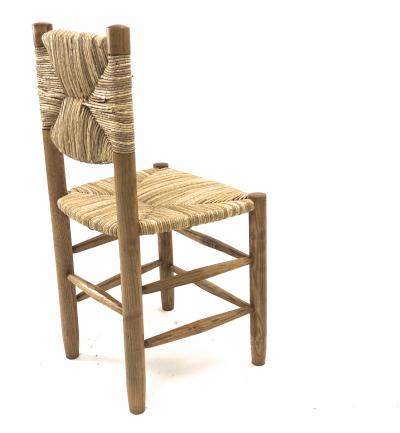 Charlotte Perriand Charlotte Perriand genuine set of 4 Bauche chairs in ash tree and rush