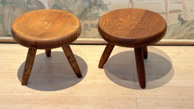 Charlotte Perriand Charlotte Perriand pair of genuine vintage berger tripod stools