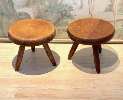 Charlotte Perriand Charlotte Perriand pair of genuine vintage berger tripod stools