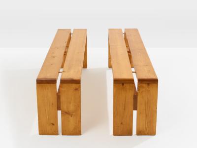Charlotte Perriand Charlotte Perriand pine benches Les Arcs 1970s