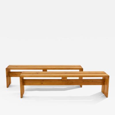Charlotte Perriand Charlotte Perriand pine benches Les Arcs 1970s
