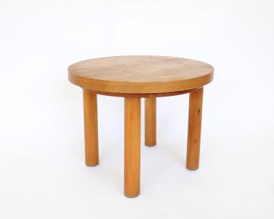 Charlotte Perriand Charlotte Perriand round small coffee table or side table in pine wood