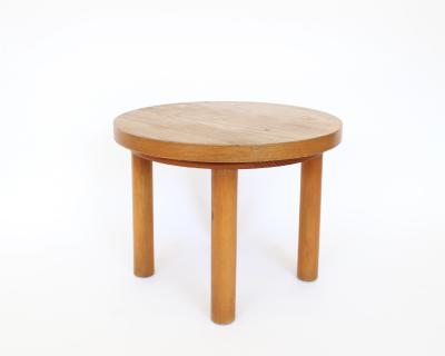 Charlotte Perriand Charlotte Perriand round small coffee table or side table in pine wood