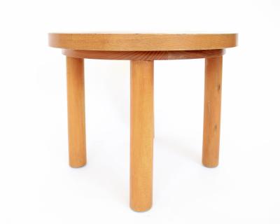 Charlotte Perriand Charlotte Perriand round small coffee table or side table in pine wood