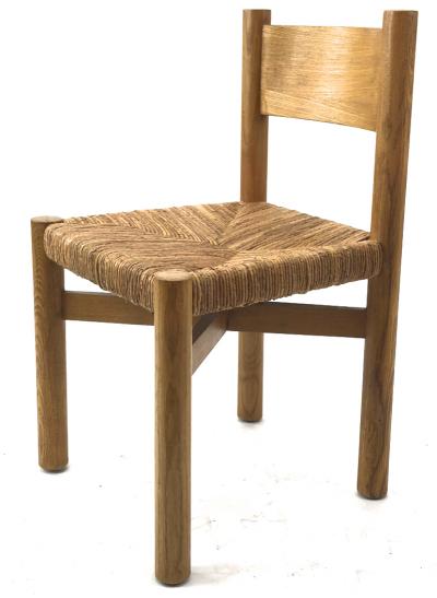Charlotte Perriand Charlotte Perriand set of 4 model meribel chairs in ash tree and rush
