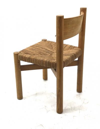 Charlotte Perriand Charlotte Perriand set of 4 model meribel chairs in ash tree and rush