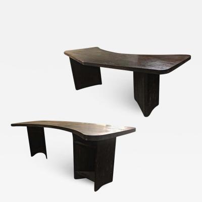 Charlotte Perriand Charlotte Perriand style brutalist sand blasted dark pine desk