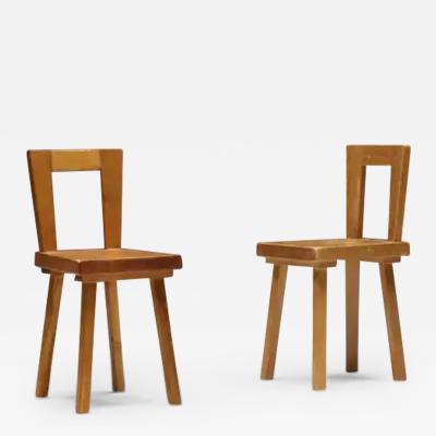 Charlotte Perriand Dining Chairs by Charlotte Perriand for Les Arcs France 1960s