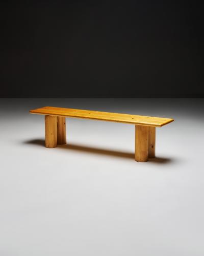 Charlotte Perriand European Pine Bench In the Manner of Charlotte Perriand France c 1960