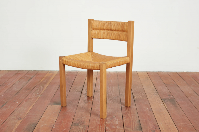 Charlotte Perriand FRENCH STRAW DINING CHAIRS SET OF 8