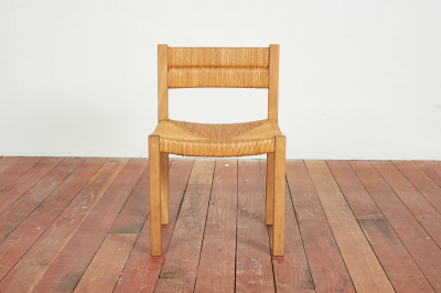 Charlotte Perriand FRENCH STRAW DINING CHAIRS SET OF 8