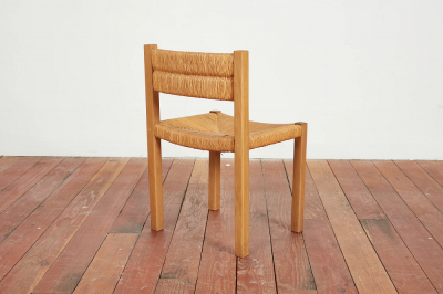 Charlotte Perriand FRENCH STRAW DINING CHAIRS SET OF 8