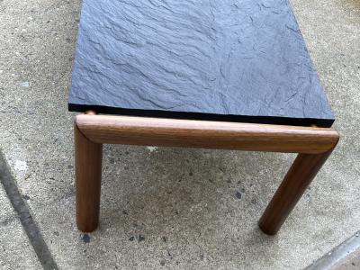 Charlotte Perriand MID CENTURY BLACK SLATE AND WALNUT COFFEE TABLE