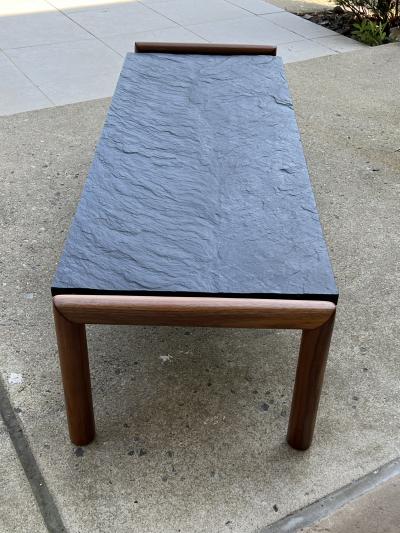 Charlotte Perriand MID CENTURY BLACK SLATE AND WALNUT COFFEE TABLE