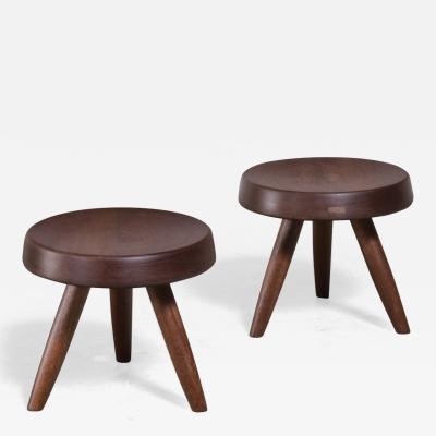Charlotte Perriand Pair of Charlotte Perriand low stools