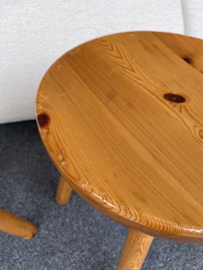 Charlotte Perriand Pair of Pine Stool Attributed to Charlotte Perriand France 1960s