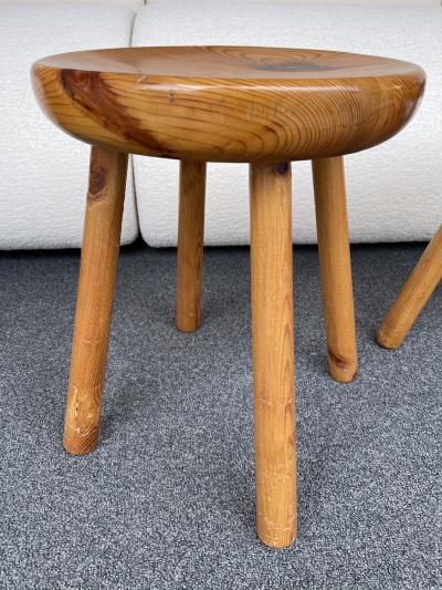 Charlotte Perriand Pair of Pine Stool Attributed to Charlotte Perriand France 1960s