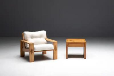 Charlotte Perriand Pine Bedside Table Inspired by Charlotte Perriand France 1960s