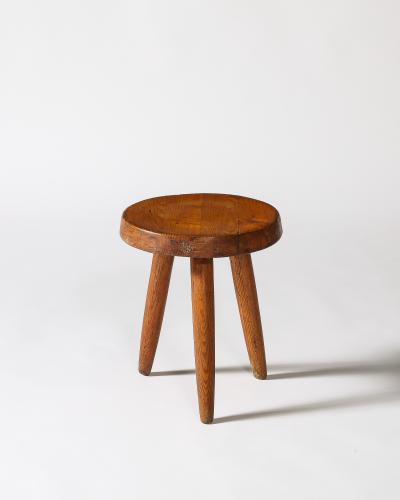 Charlotte Perriand Pine Rustic Stool by Charlotte Perriand France c 1950