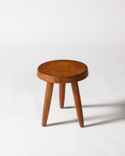 Charlotte Perriand Pine Rustic Stool by Charlotte Perriand France c 1950