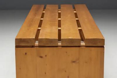 Charlotte Perriand Slate Bench by Charlotte Perriand for Les Arcs France 1980s